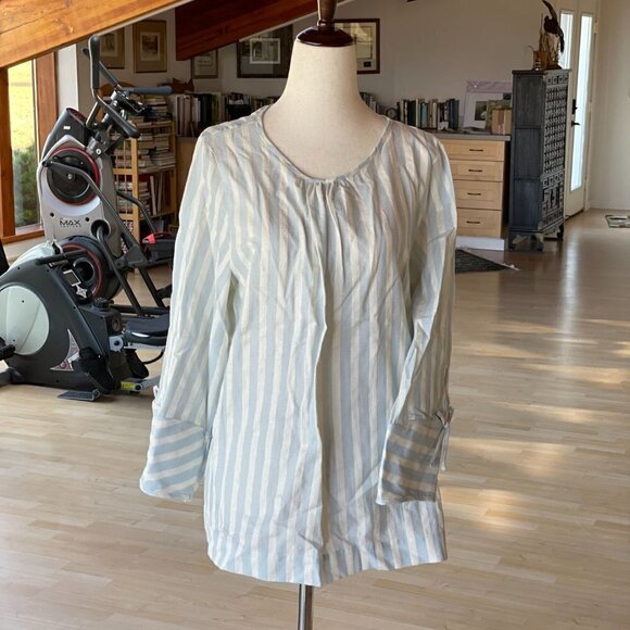 STRIPED Linen Blouse NWT - Picture 1 of 8